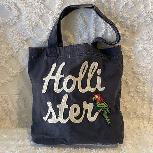 Hollister Other - HOLLISTER Distressed Subliminal Canvas Tote Navy Blue Unisex Sz OS Retro Y2K